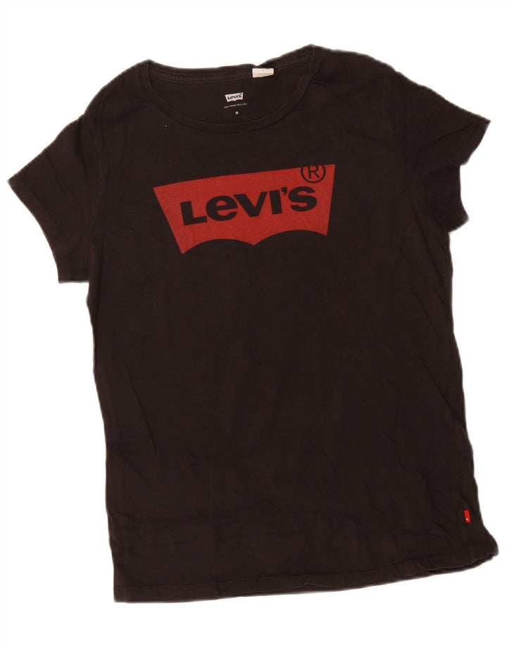 Damska koszulka z grafiką Levi's Top UK 12, średnia czarna bawełna
