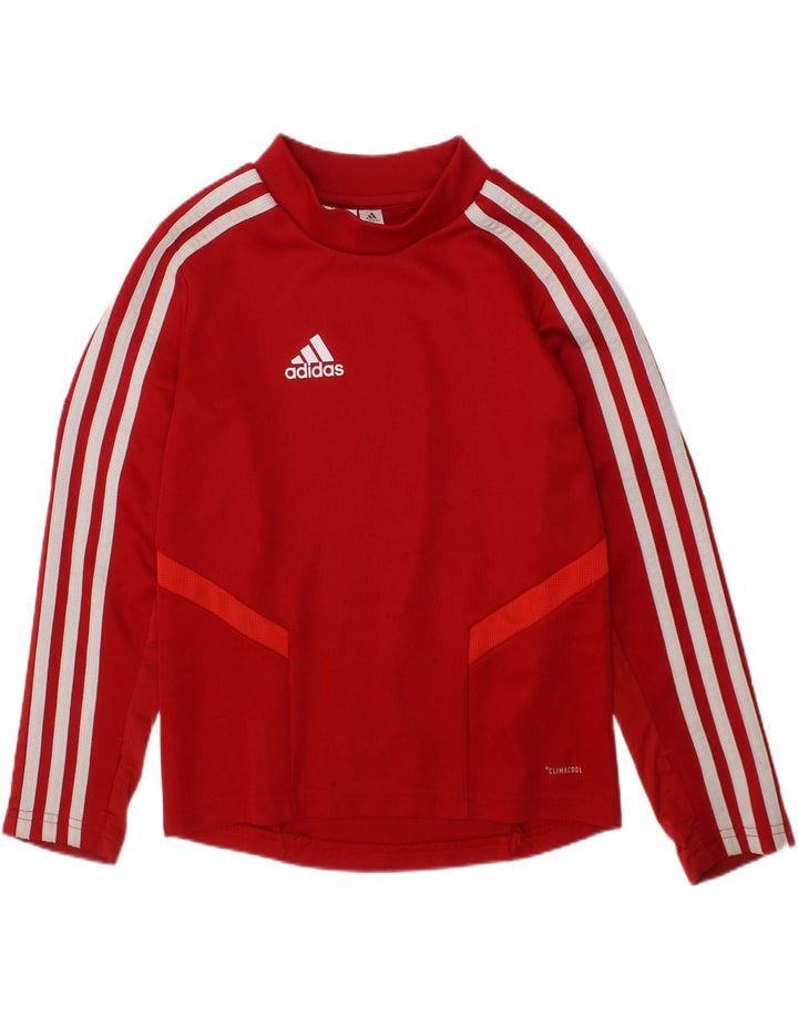ADIDAS Boys Top Long Sleeve 5-6 Years Red Polyester Vintage Adidas and Second-Hand Adidas from Messina Hembry 