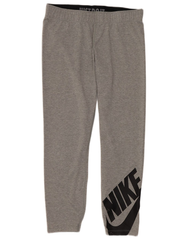 Damskie legginsy Nike Graphic Crop UK 14, duże, szare, bawełniane, sportowe