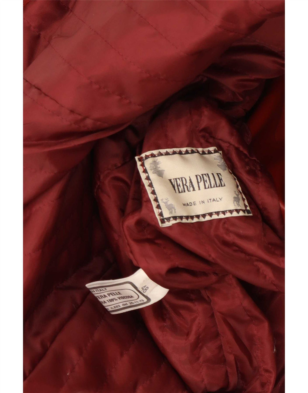 Vintage damski płaszcz skórzany IT 48 XL bordowy