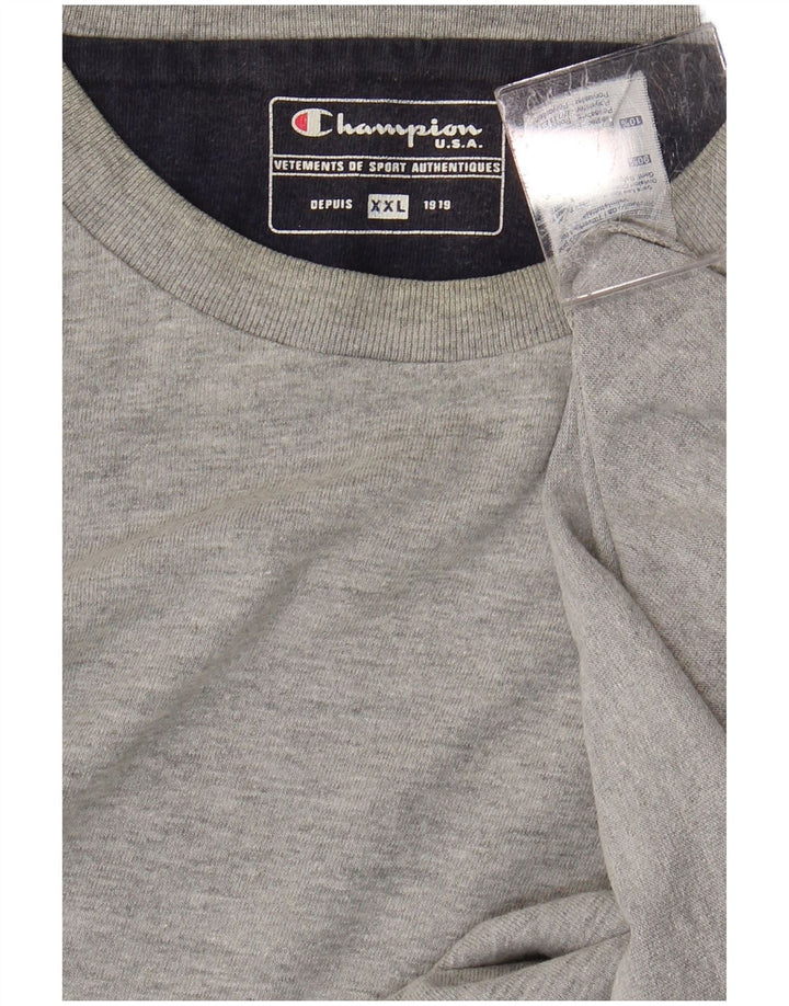 CHAMPION Mens T-Shirt Top 2XL Grey Cotton