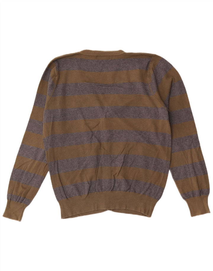 Męski sweter Zara w duże paski w kolorze khaki