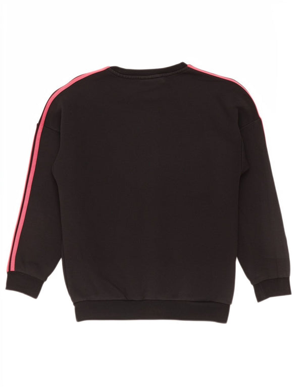 Adidas Dziewczęca Bluza Graficzna Sweter 11-12 Lat Czarna Bawełniana Sportowa