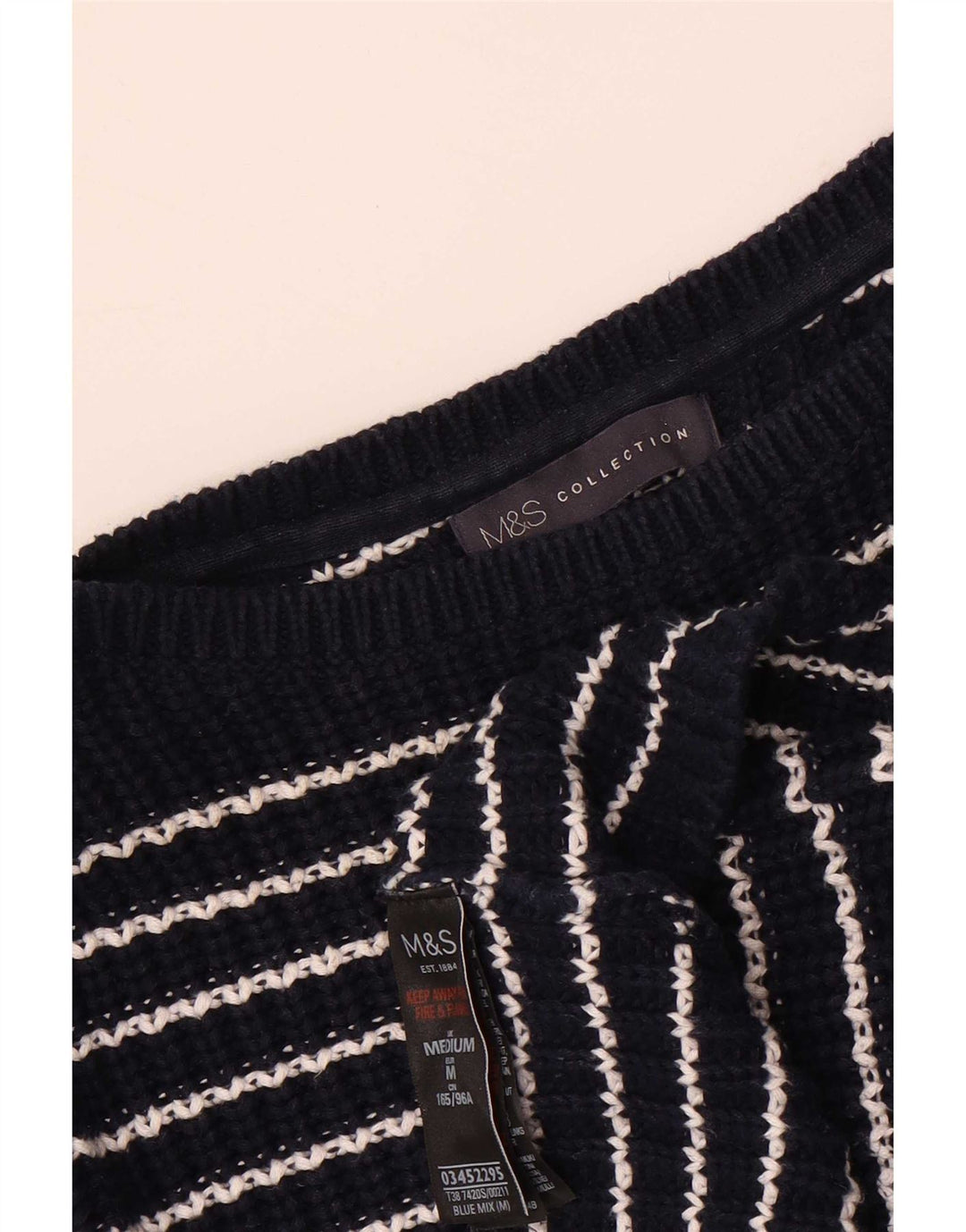 Marks & Spencer Damski sweter z dekoltem w łódkę, UK 14, średni granatowy