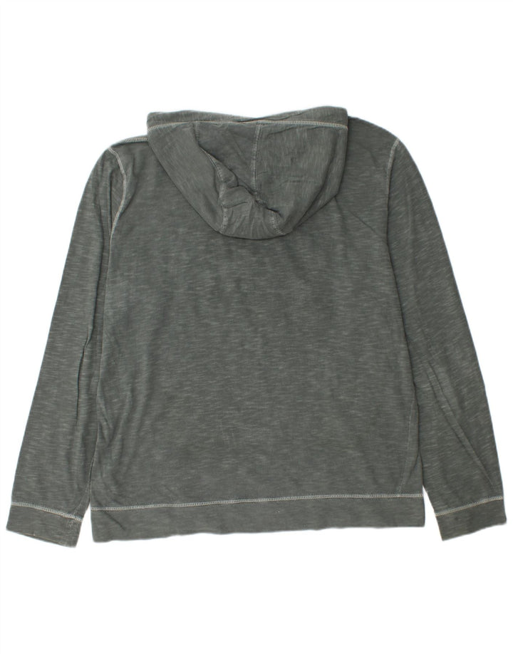 Męski top z kapturem i grafiką NAPAPIJRI, z długim rękawem, dużą, szarą, nakrapianą bawełną