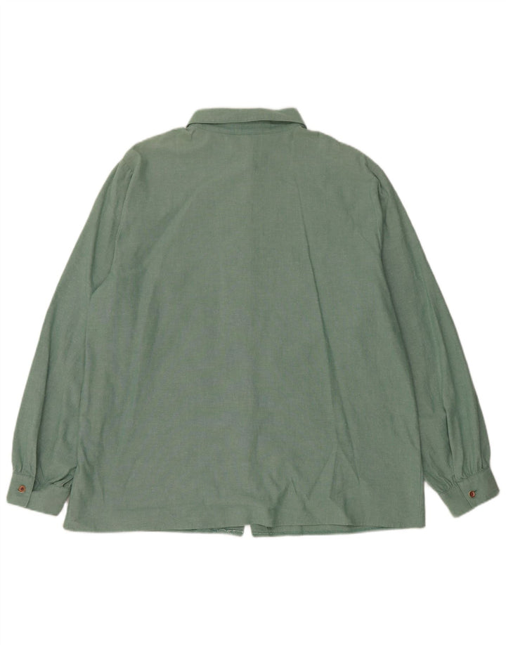 Koszula damska Petressa o luźnym kroju EU 44 XL, zielona bawełna w kwiaty