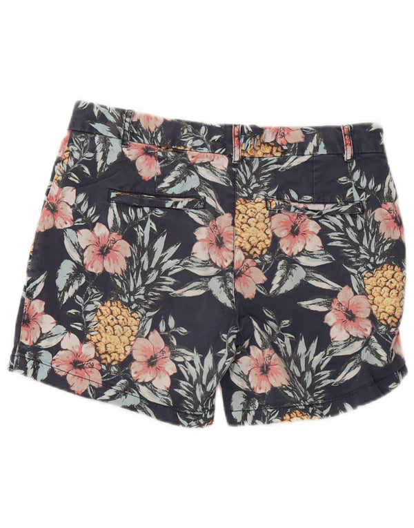 Damskie spodenki Chino Fat Face UK 10 Small W32 Granatowa bawełna w kwiaty