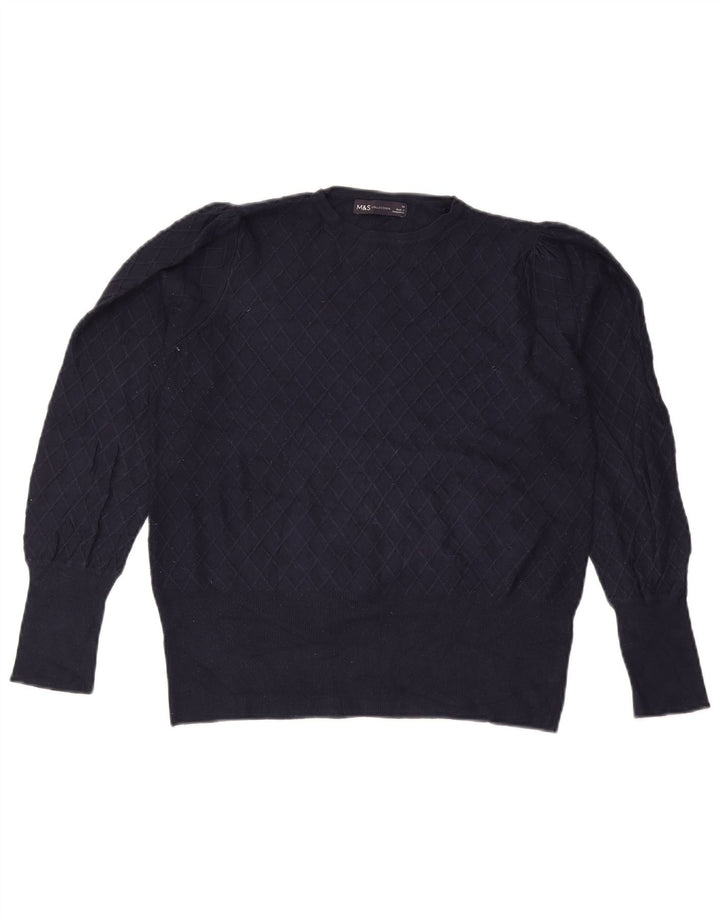 Sweter damski Marks & Spencer z okrągłym dekoltem, UK 14, średni granatowy
