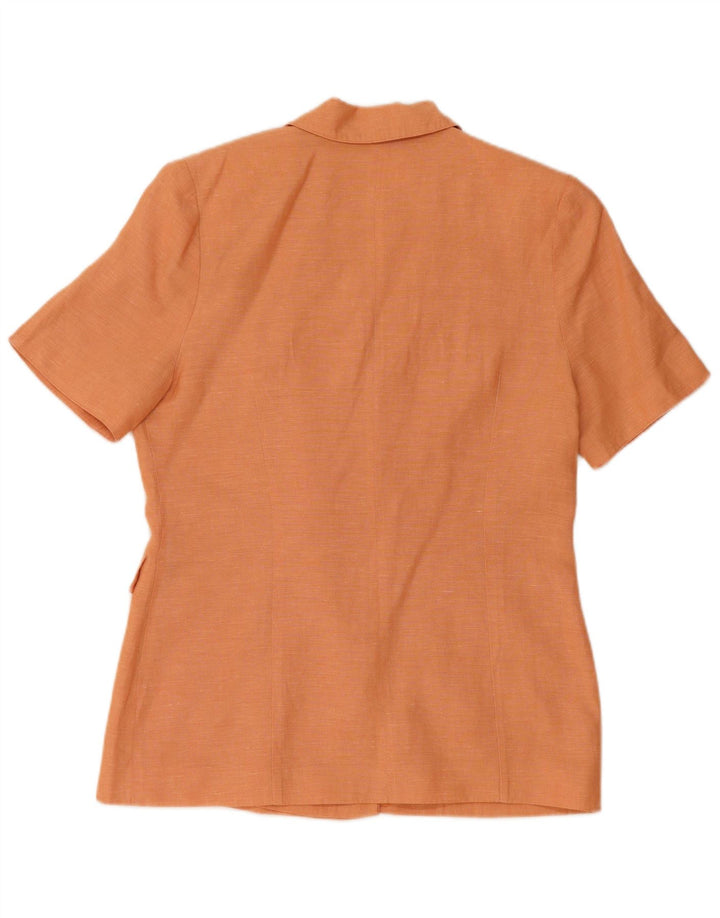 VINTAGE Womens Short Sleeve Blazer Jacket EU 40 Medium Orange