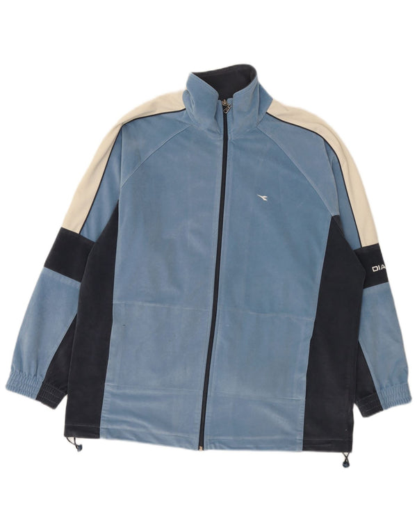 Dres męski Diadora, pełny, welurowy, UK 44 XL, niebieski, blokowy poliester
