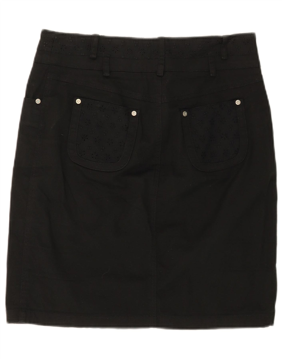 LUISA SPAGNOLI Womens Straight Skirt Medium W30  Black Cotton
