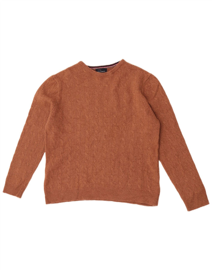 Sweter chłopięcy Marks & Spencer z okrągłym dekoltem, 12-13 lat, brązowy