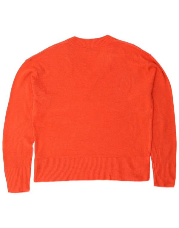 Marks & Spencer Damski sweter z dekoltem w kształcie litery V, UK 16, duży, pomarańczowy, akrylowy