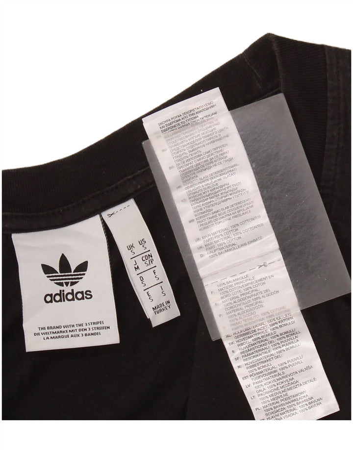 Męska kamizelka z grafiką ADIDAS, mała, czarna, bawełniana