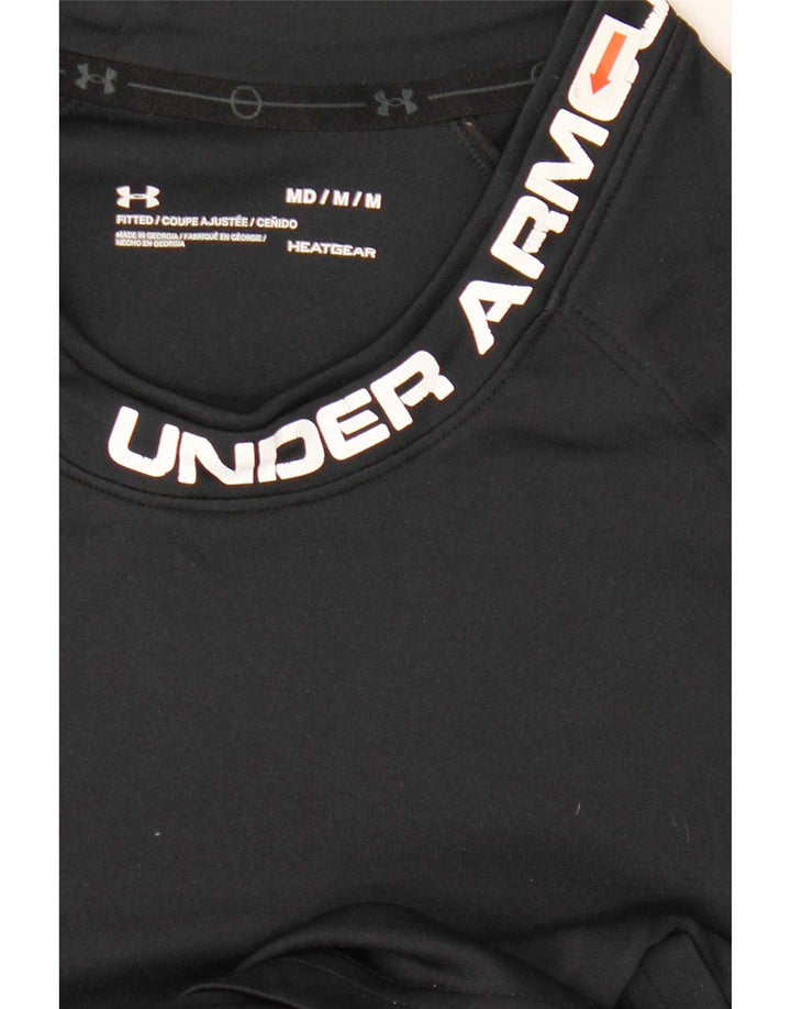 Męski T-shirt z grafiką Under Armour Heat Gear, średni czarny poliester