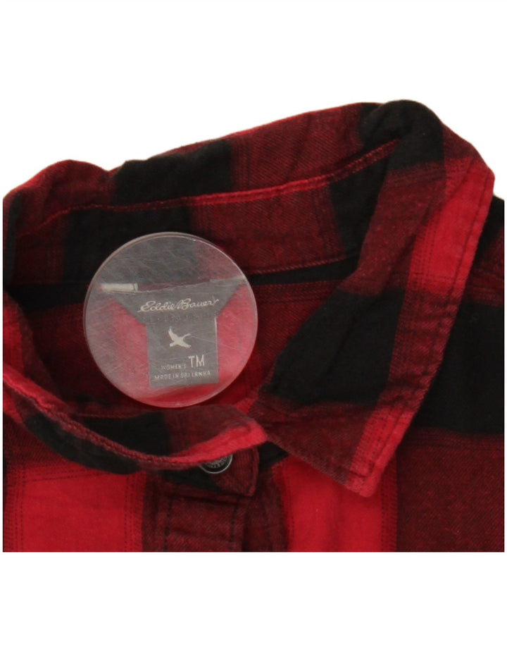 EDDIE BAUER Damska koszula flanelowa UK 14 w średnią czerwoną kratkę