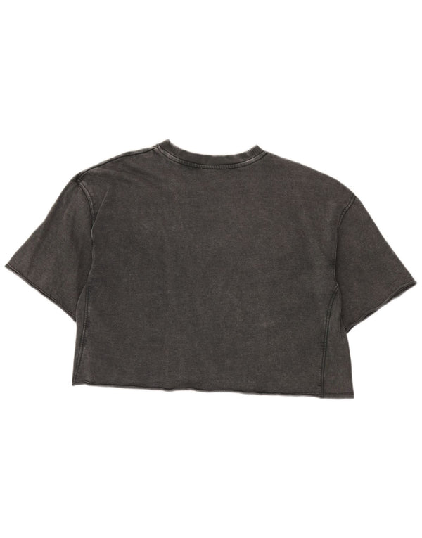Damska koszulka Crop Oversize Zara Top UK 10 Small, szara bawełna
