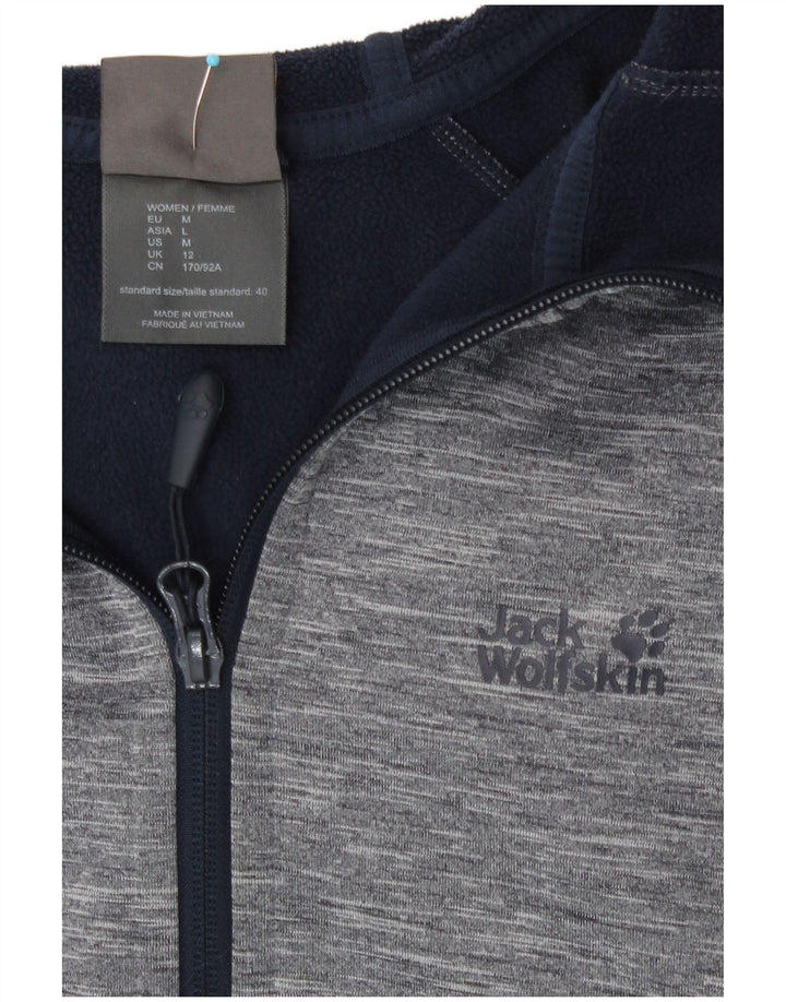 Damski sweter z kapturem i zamkiem Jack Wolfskin UK 12, średni szary, nakrapiany poliester