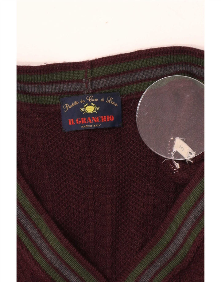 Il Granchio Męski sweter rozpinany w małe bordowe paski