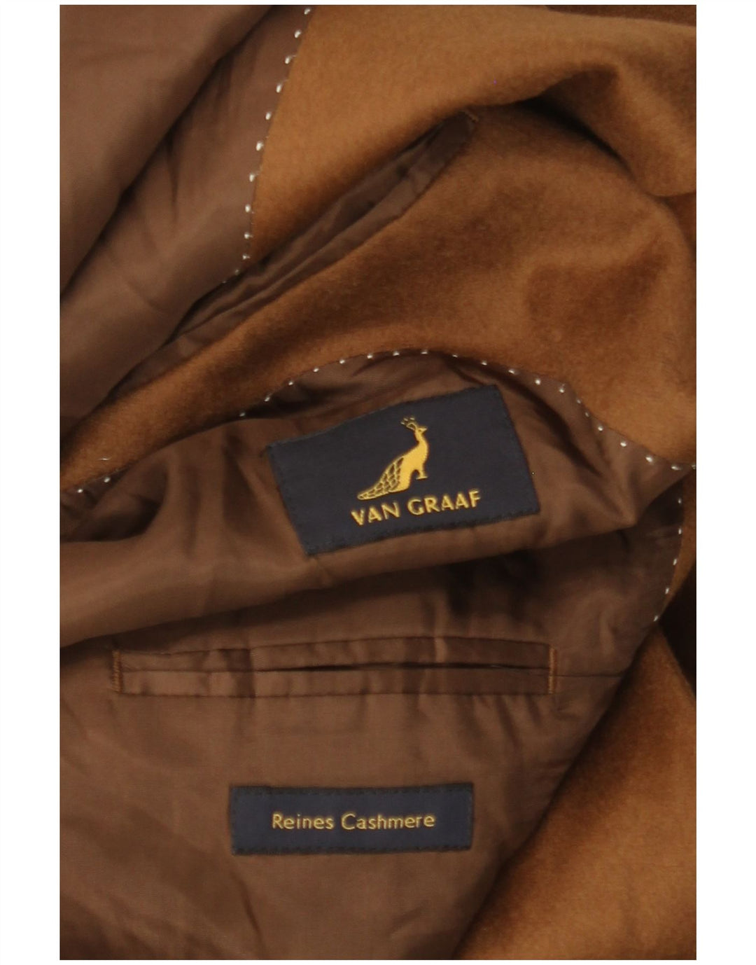 Męska marynarka VAN GRAAF zapinana na 3 guziki, UK 42 XL, brązowy kaszmir
