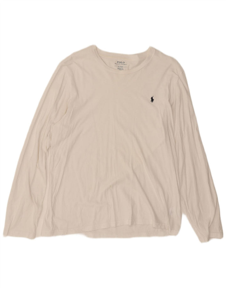 Męski top z długim rękawem Ralph Lauren, średniej wielkości biała bawełna