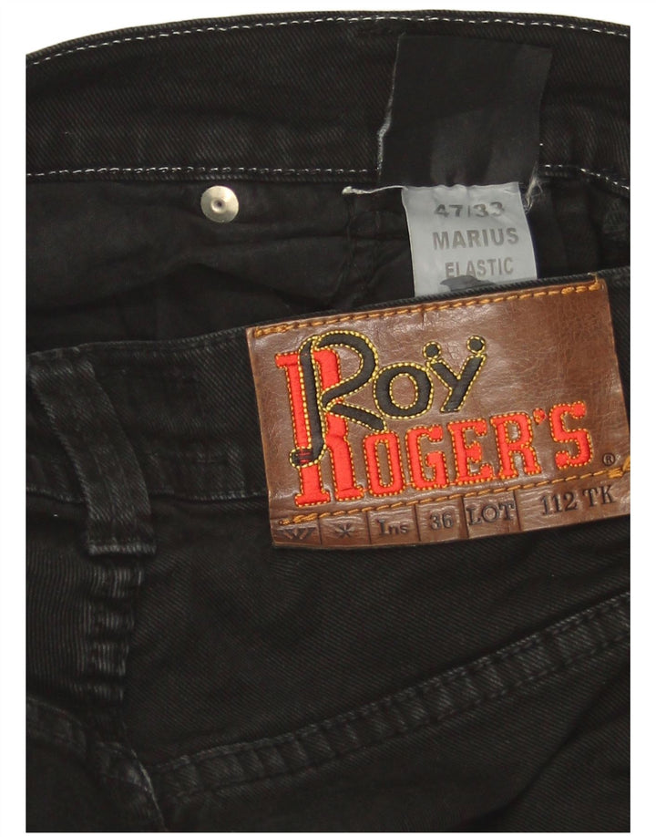 Męskie proste dżinsy Roy Rogers W33 L30 Czarna bawełna