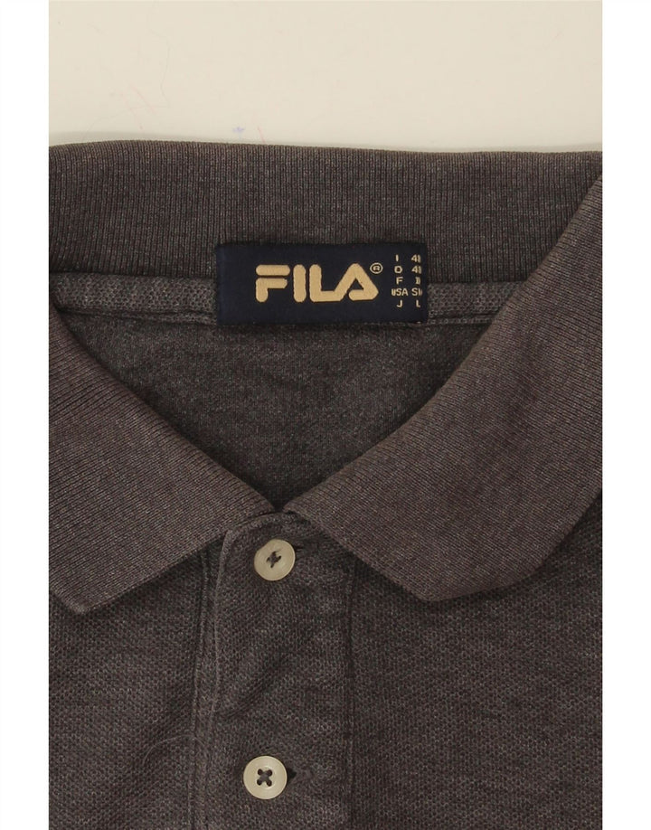 FILA Mens Polo Shirt IT 48 Medium Grey Cotton Vintage Fila and Second-Hand Fila from Messina Hembry 