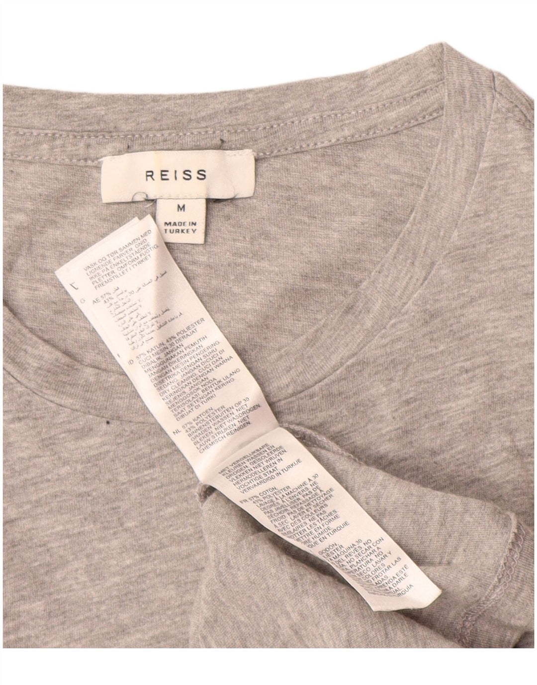 T-shirt damski REISS UK 14, średnioszary, bawełniany