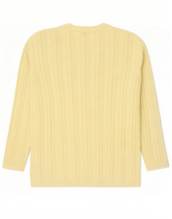 Marks & Spencer Damski sweter oversize z okrągłym dekoltem, UK 8, mały, żółty