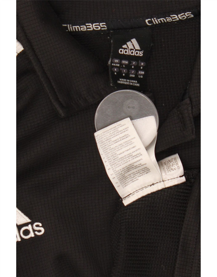 Męska koszulka polo ADIDAS New Zealand UK 44/46, duża czarna, z blokami kolorów