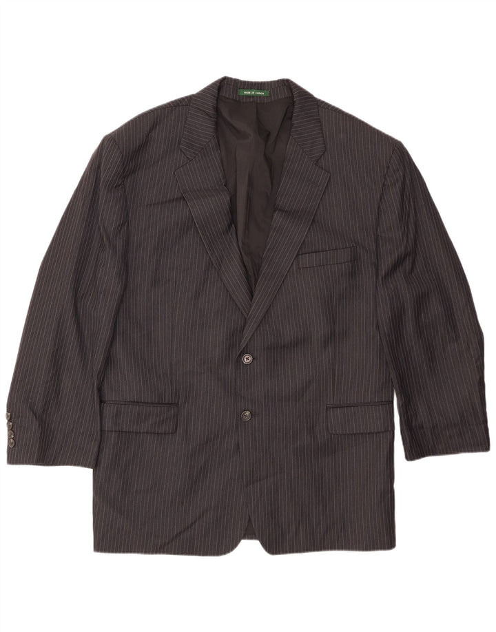 Ralph Lauren Męska marynarka zapinana na 2 guziki UK 42 XL Czarna wełniana w prążki