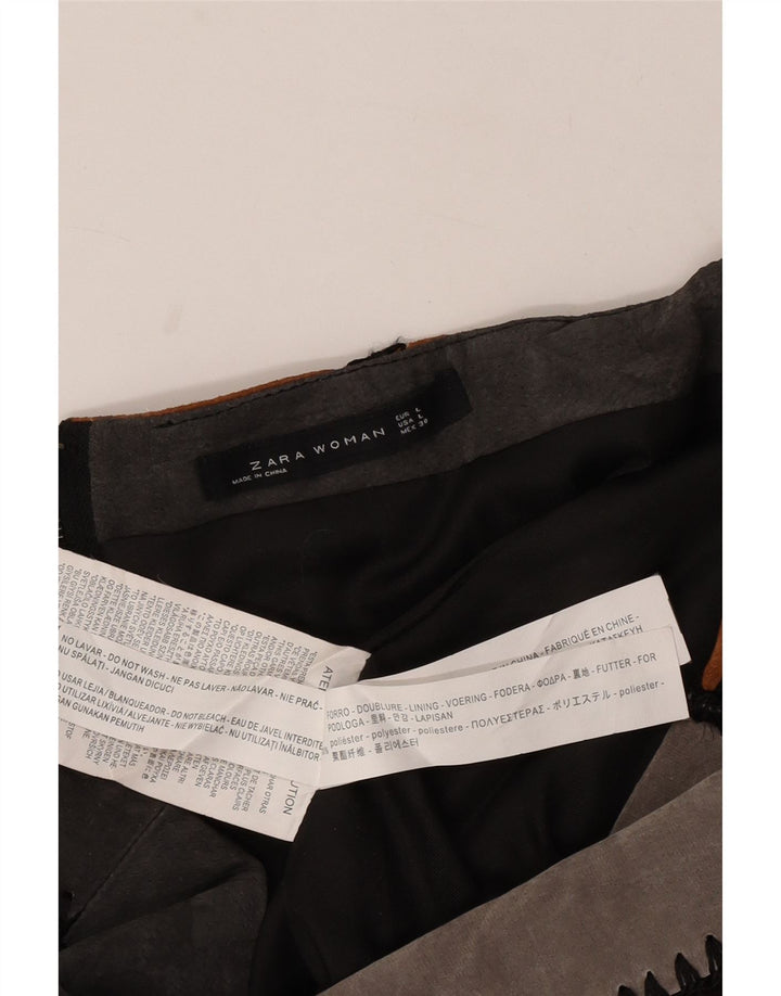 Damska spódnica mini Zara, duża, W30, wielokolorowy poliester z blokami kolorów