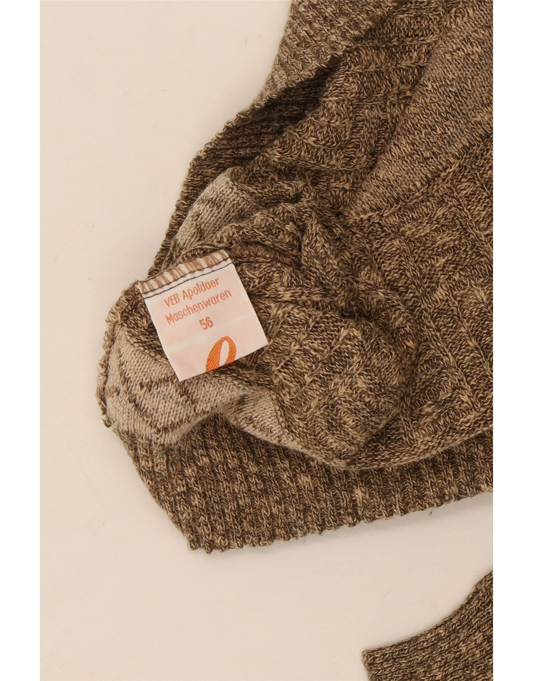 Męski sweter z okrągłym dekoltem w stylu VINTAGE IT 56 2XL w brązowe paski