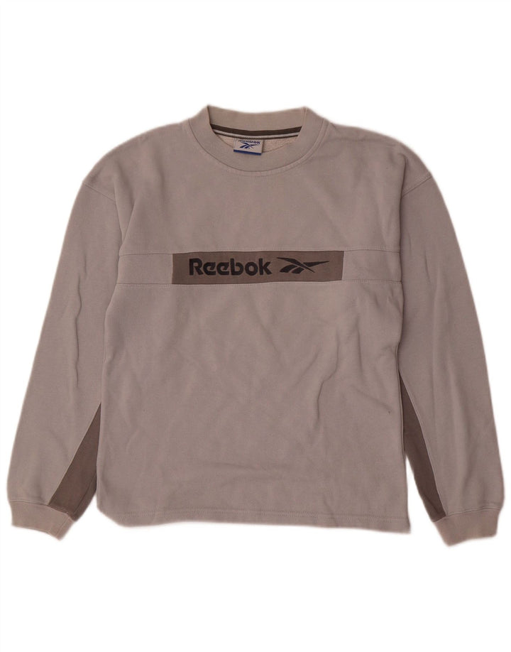 Bluza chłopięca REEBOK z grafiką, 11-12 lat, szary, blok kolorów