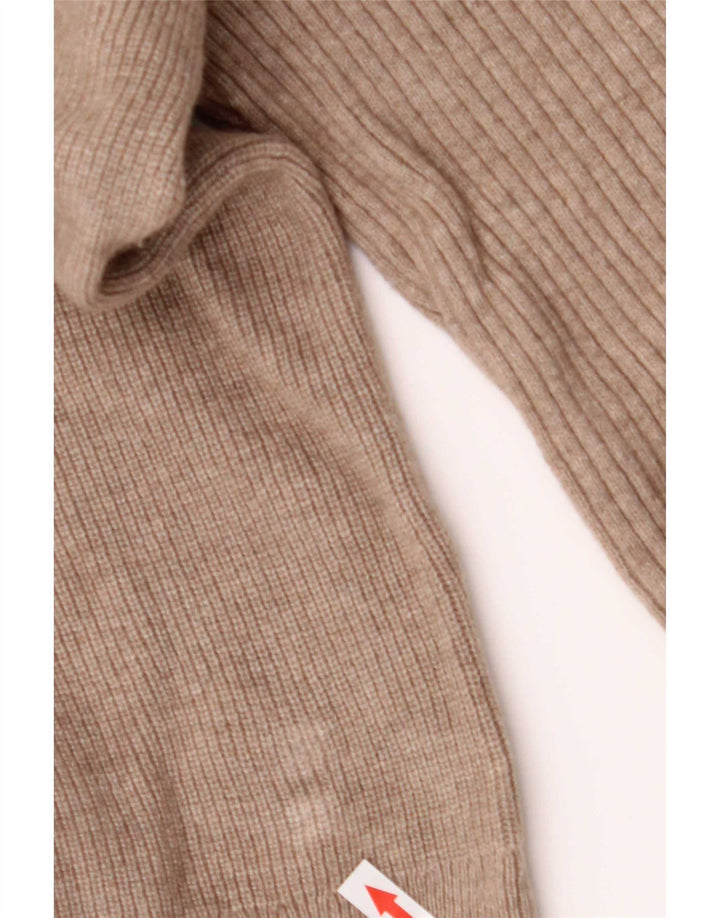 Męski sweter zapinany na zamek Massimo Dutti, duży, beżowy, wełniany