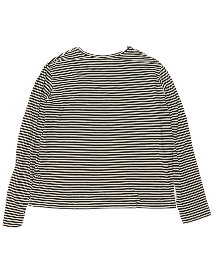 Damski top Massimo Dutti z długim rękawem UK 16, duży, biały w prążki