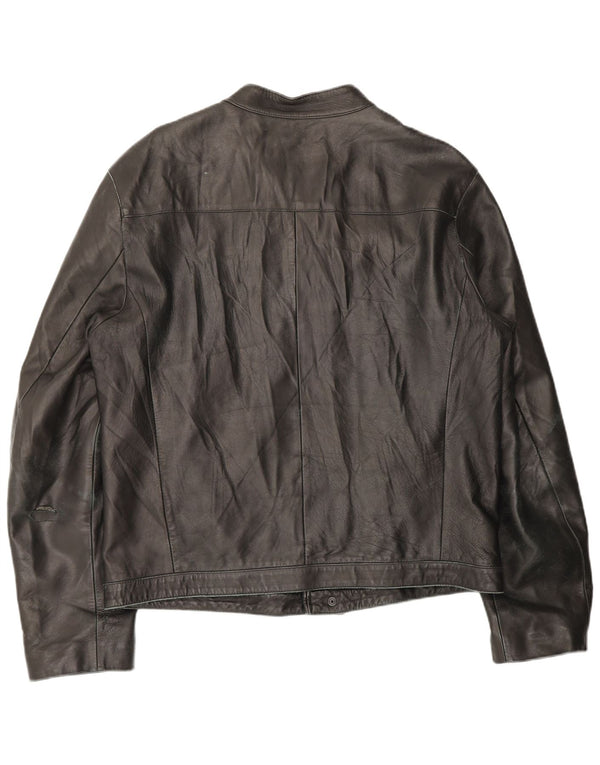 Vintage damska kurtka skórzana z zamkiem błyskawicznym IT 54 2XL brązowa skóra