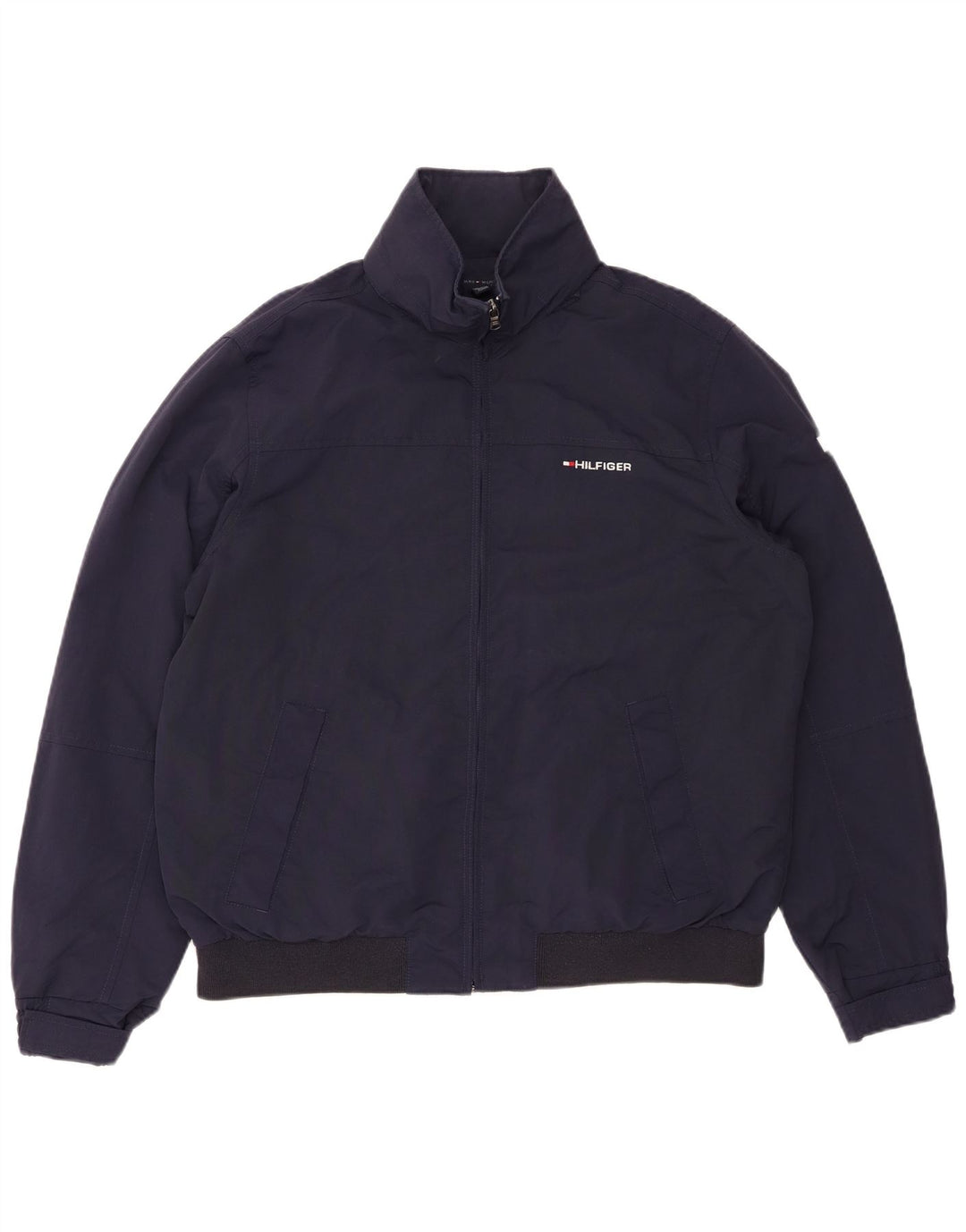 Męska kurtka bomberka z kapturem TOMMY HILFIGER UK 38, średni granatowy nylon