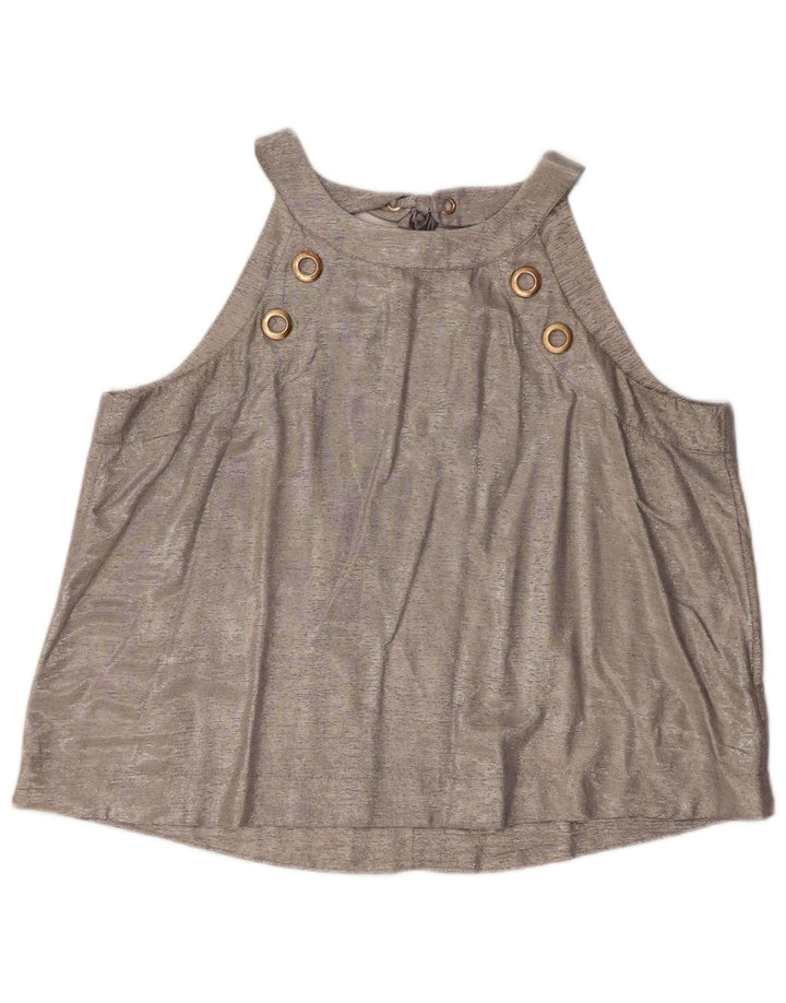 Damski krótki top Coast UK 16 Large Silver Wiskoza