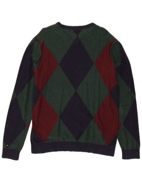 Męski sweter Tommy Hilfiger z dekoltem w łódkę 2XL Zielony Argyle/Diament