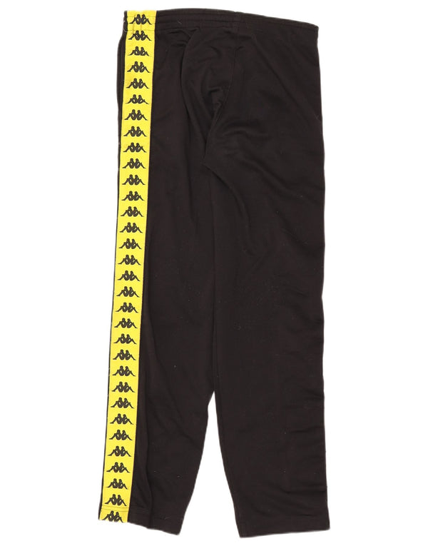 Męskie spodnie dresowe Kappa z grafiką UK 6 XS, czarny poliester z blokami kolorów