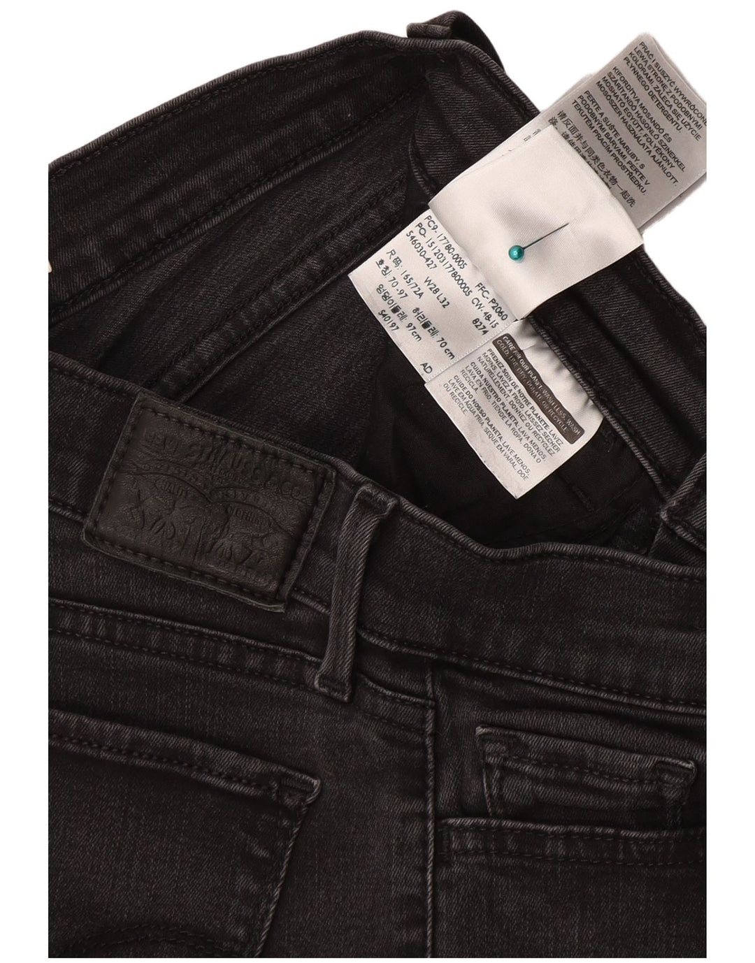 Damskie jeansy LEVI'S 710 Super Skinny W28 L32 Szara bawełna