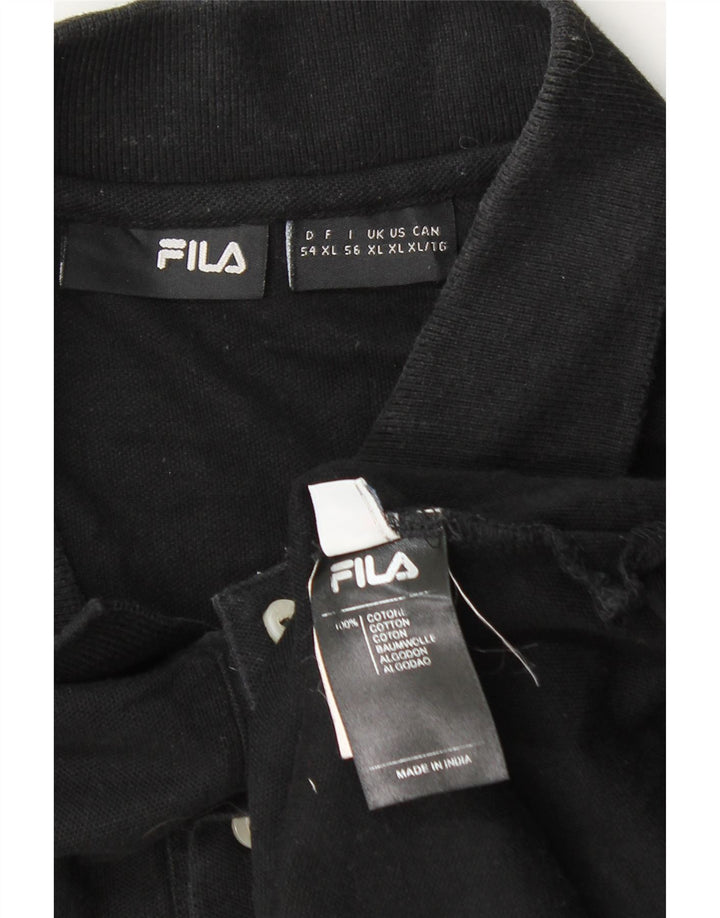 Męska koszulka polo FILA XL, czarna, bawełniana