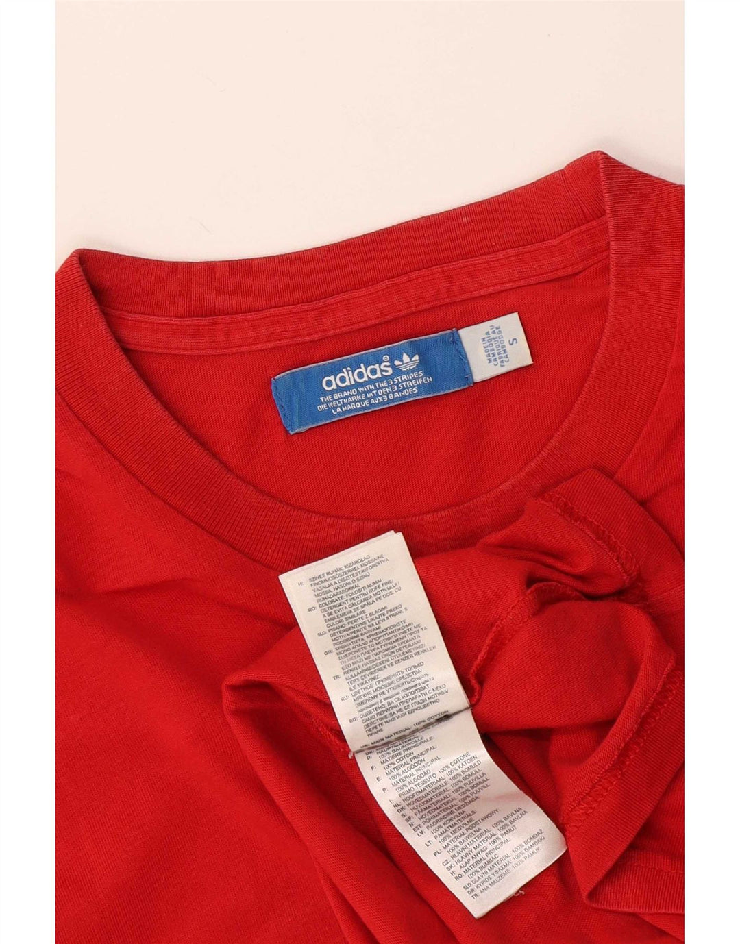 Męska koszulka z grafiką Adidas, mała, czerwona, bawełniana