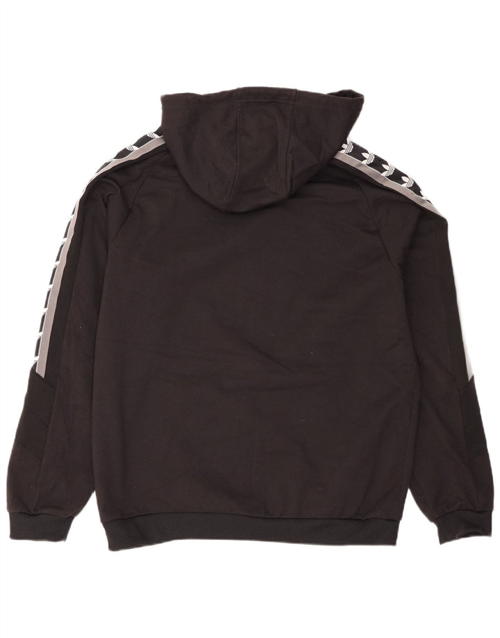 Męska bluza z kapturem Adidas z grafiką, średnia czarna, poliester z blokami kolorów