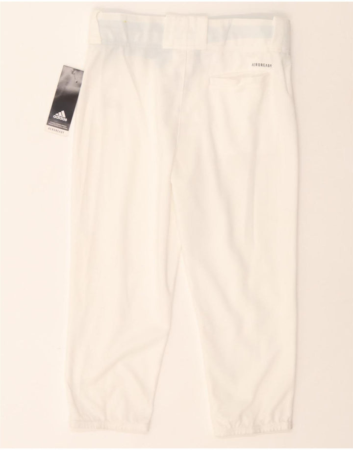 ADIDAS Boys Capri Trousers 13-14 Years W28 White Polyester Vintage Adidas and Second-Hand Adidas from Messina Hembry 