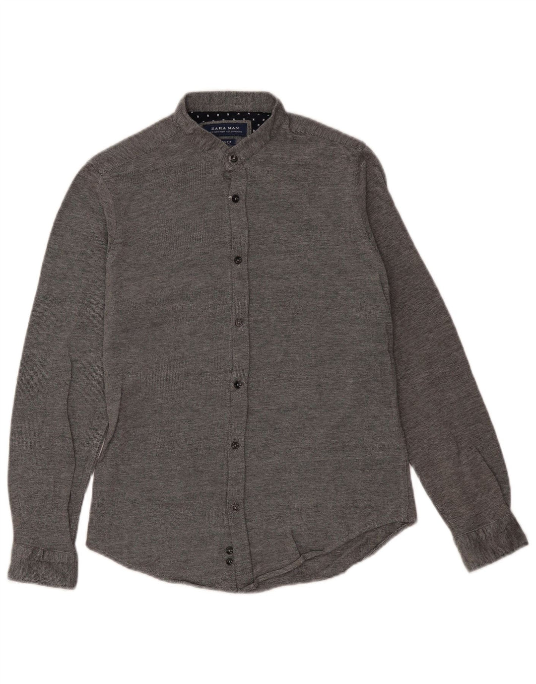 Koszula męska Zara Slim Fit, średnioszara, bawełniana