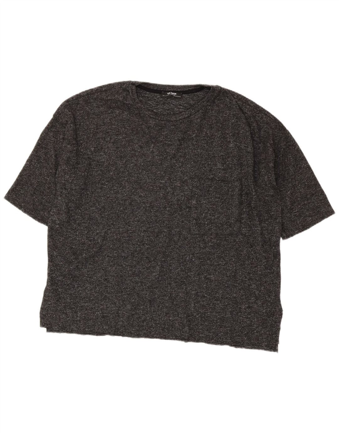 Damski T-shirt oversize Zara UK 14, średni szary, nakrapiany poliester