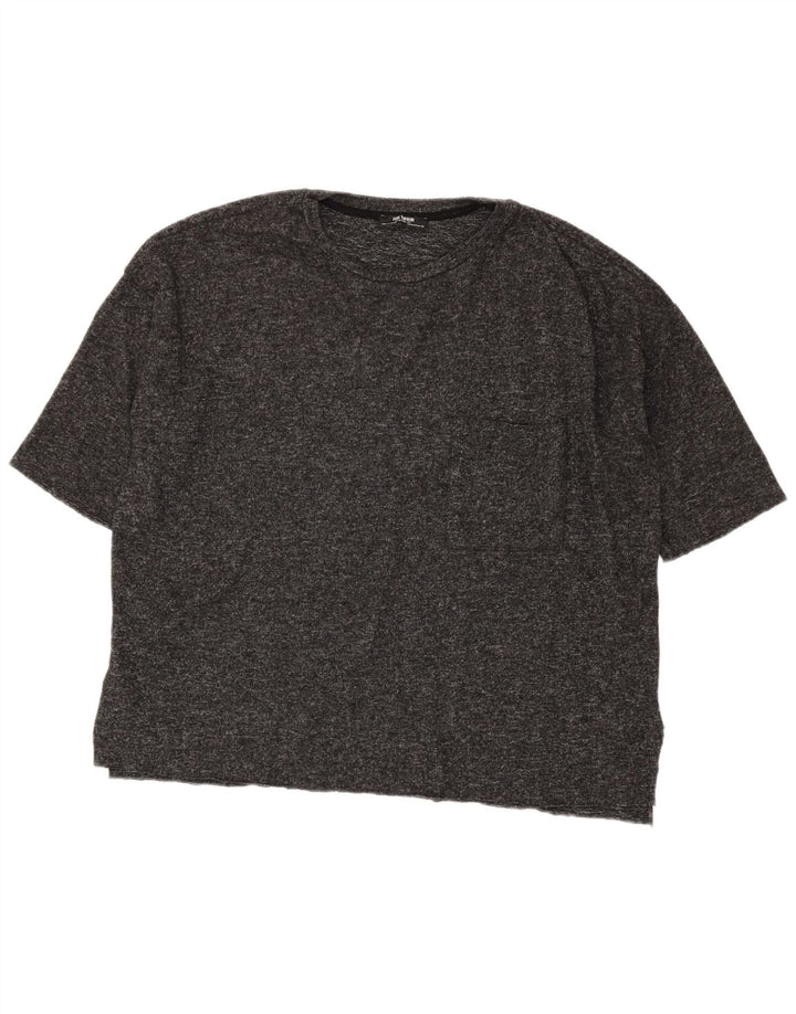 Damski T-shirt oversize Zara UK 14, średni szary, nakrapiany poliester