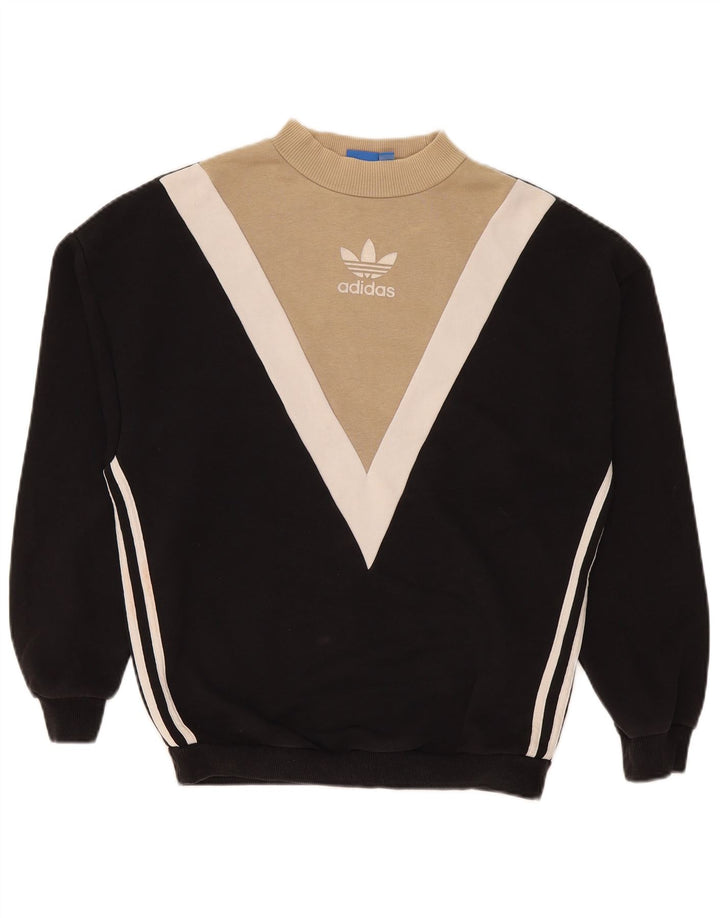 Damska bluza oversize Adidas Jumper UK 10 Small Black Colorblock